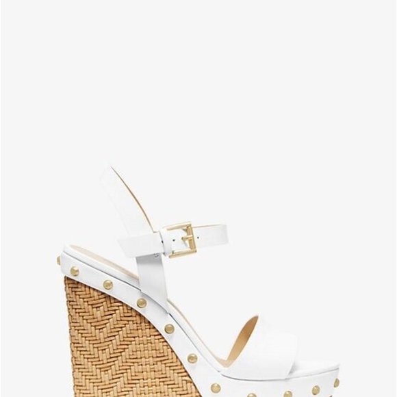 Ellen Leather Wedge. Size 5.5. Optic White Color - Picture 2 of 3